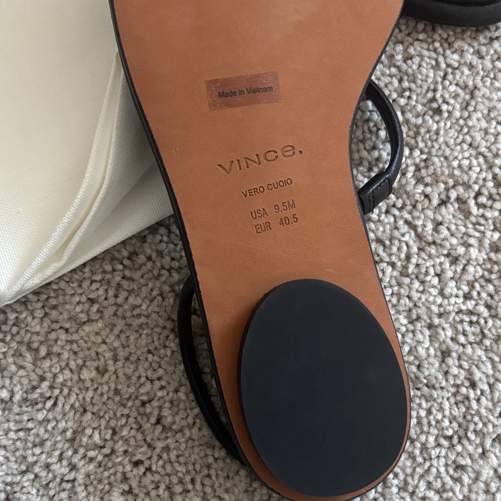 Vince Elegant Black Sandals with Silver Accents 9.5 - Picture 5 of 7